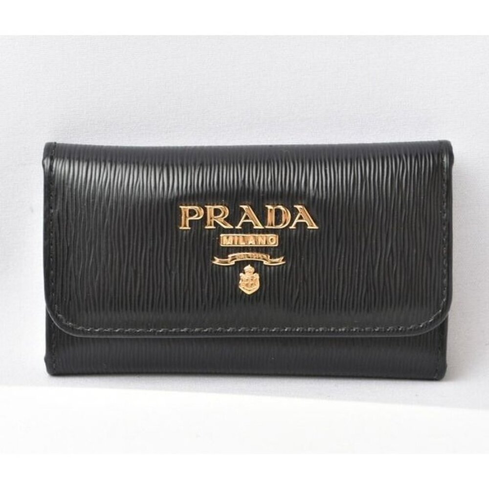 Prada Key Case Holder 6 Rings 1 Pg222 Vitello MOVE Shape Push Leather
